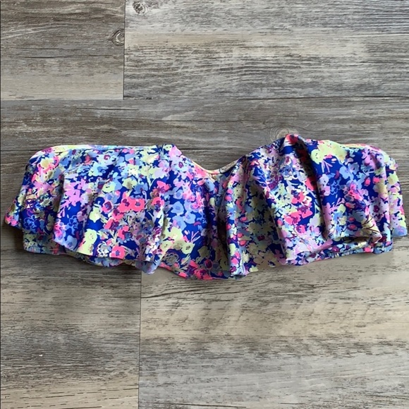 Women's Victoria’s Secret Swimsuit Strapless Bikini Top With Tie Straps Medium - Picture 1 of 14